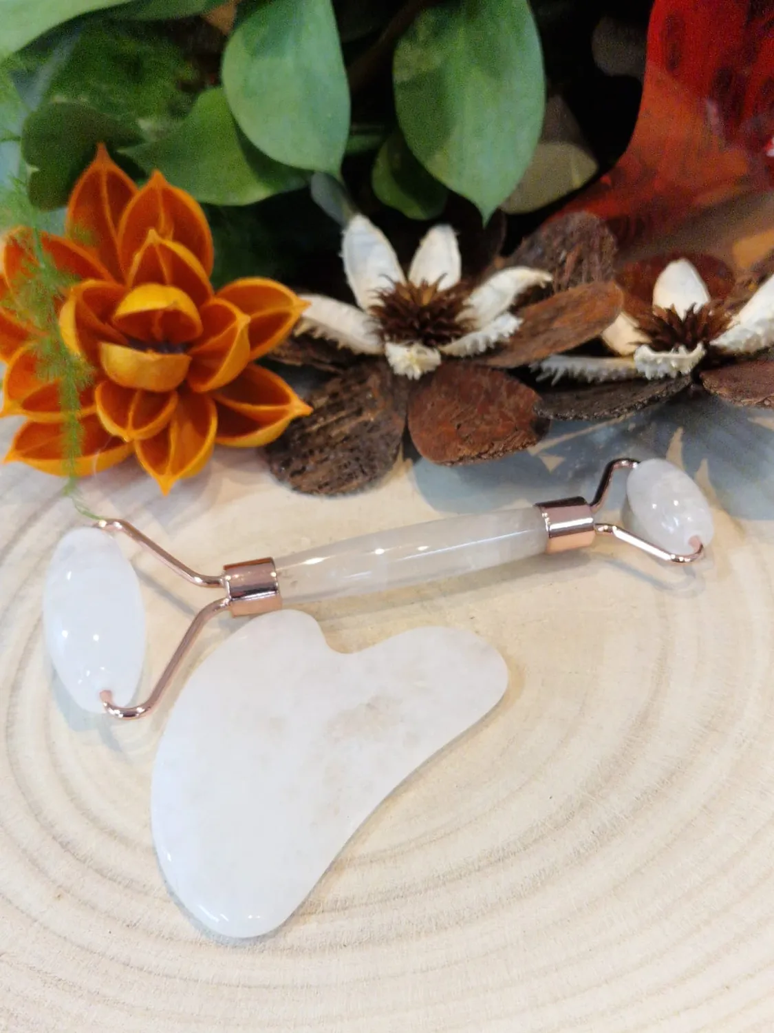 La Fenice Indaco Set Massaggiatori Viso roller e gua sha