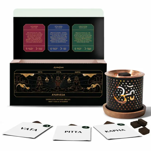 Aromafume Ayurveda Incense Bricks & Burner Set incenso 12 pezzi