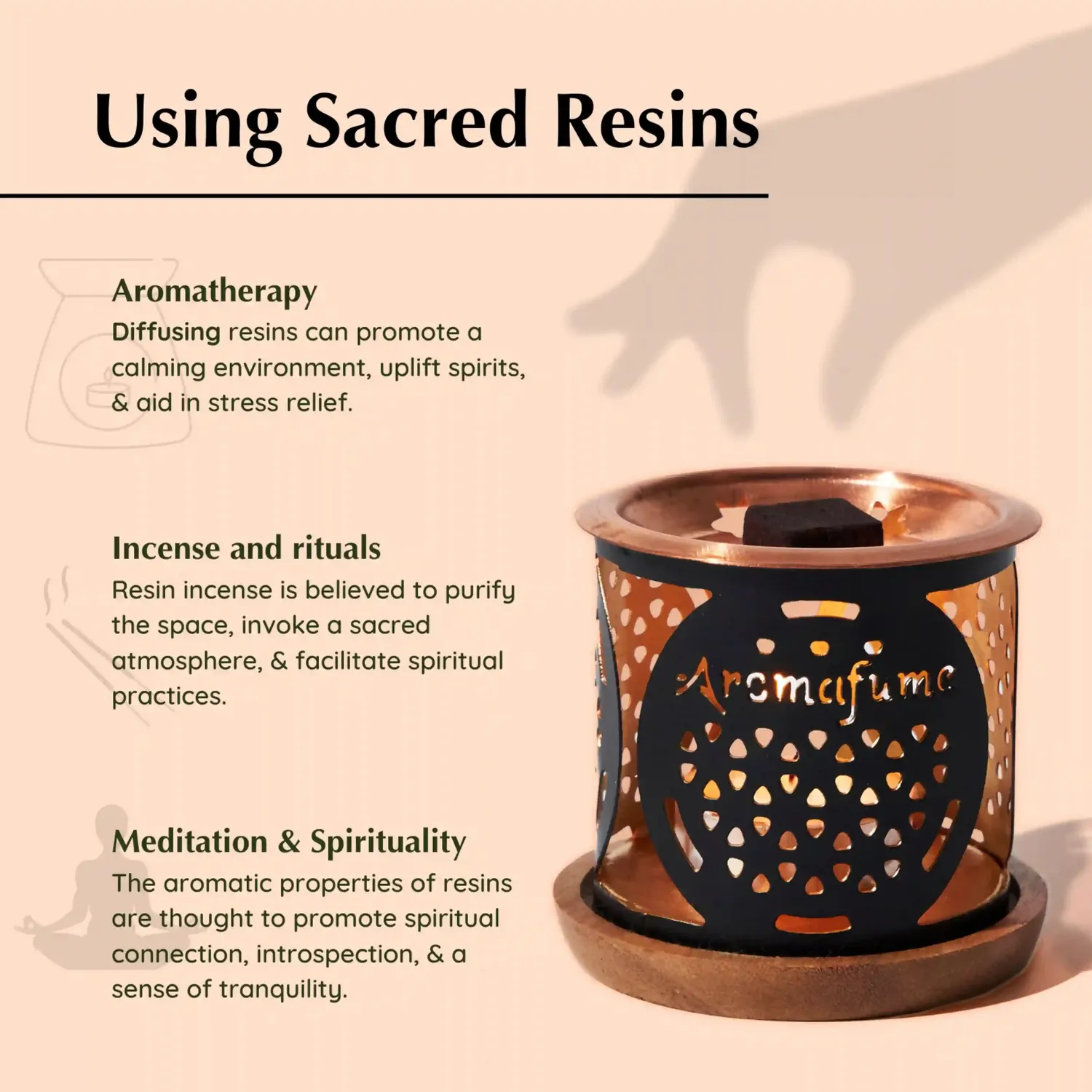 Aromafume Spiritual Awareness mattoncini incenso senza fumo 12 pz + bruciatore