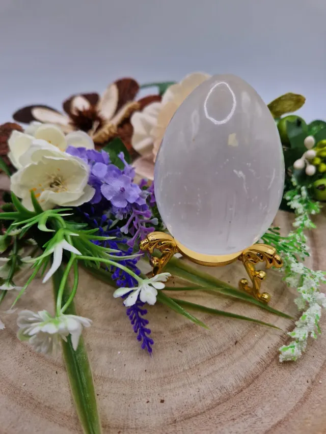 La Fenice Indaco Ovetto Selenite Pietra Naturale 7x5 cm
