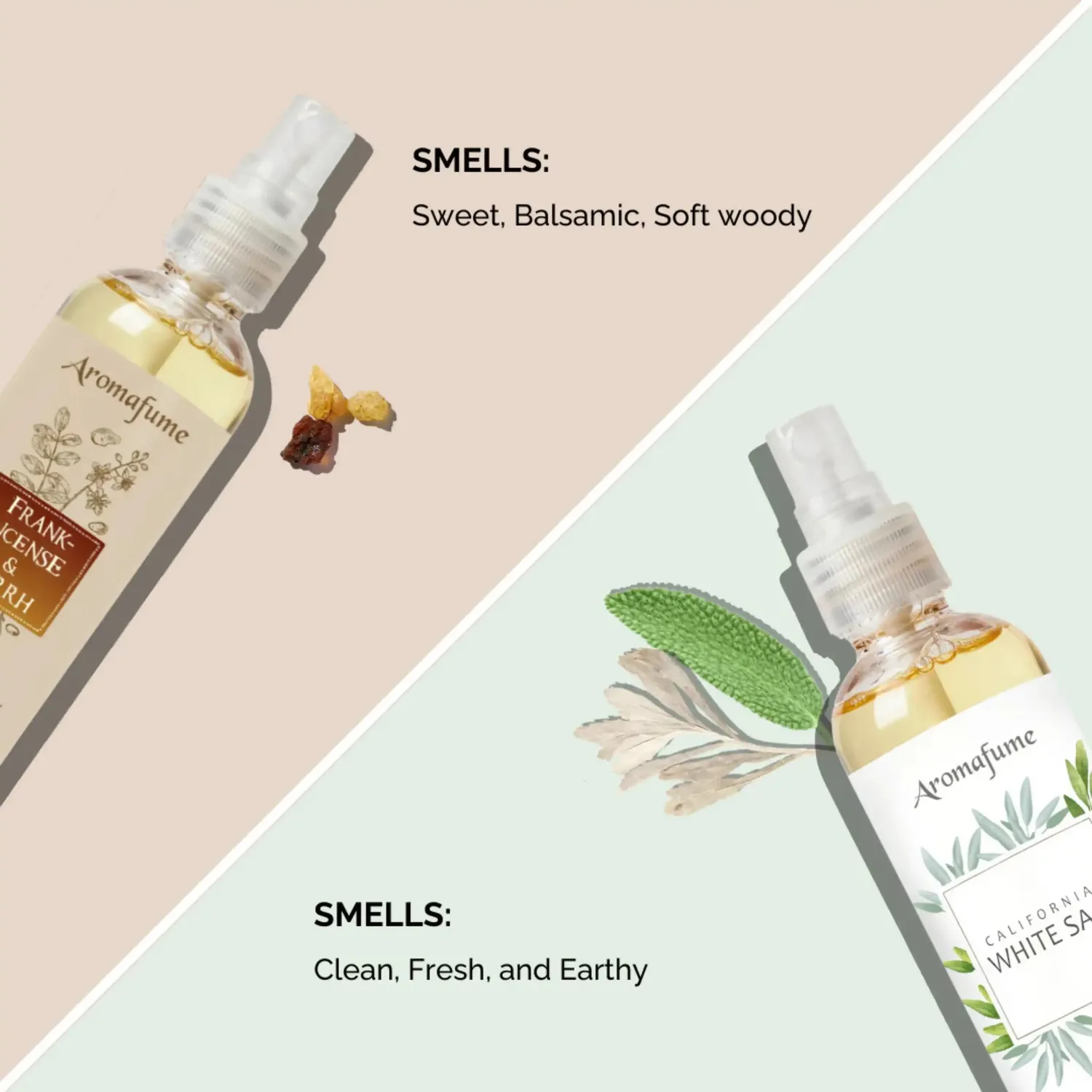 Aromafume Frankincense Myrrh White Sage kit 2 spray