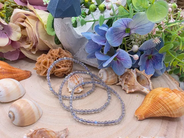 La Fenice Indaco Bracciale 4mm Labradorite pietra naturale