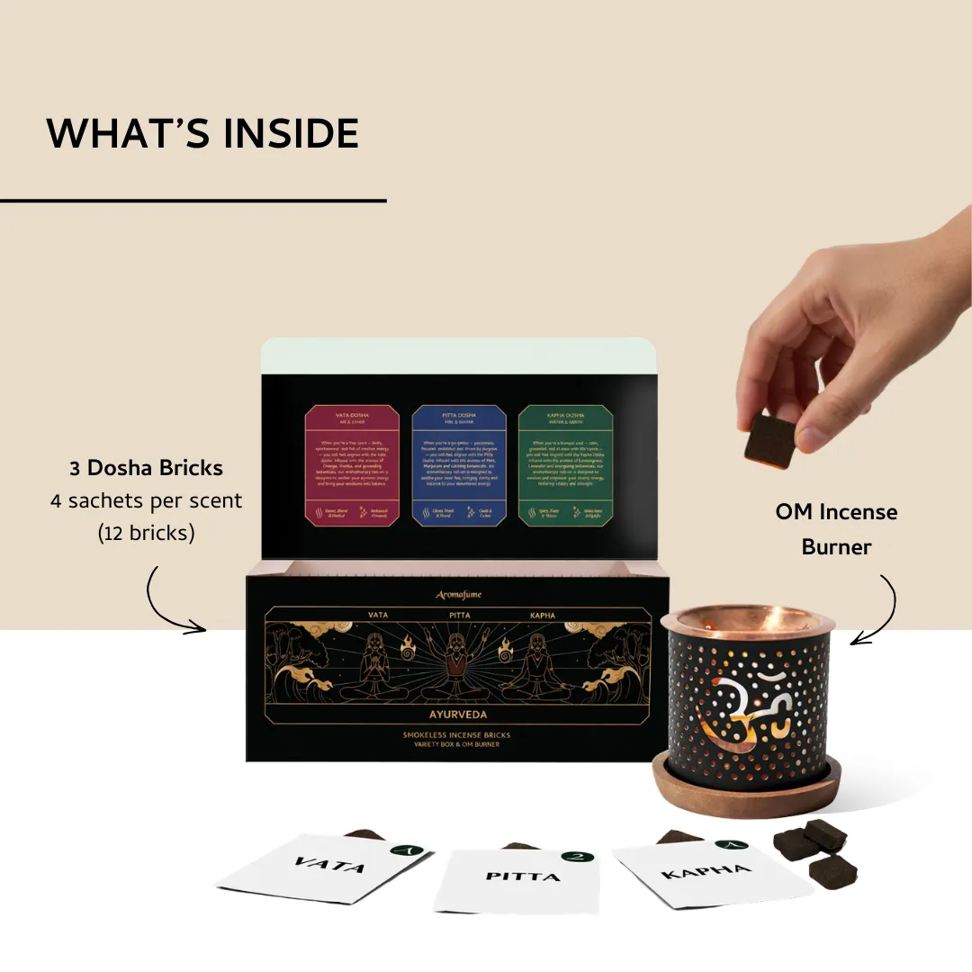 Aromafume Ayurveda Incense Bricks & Burner Set incenso 12 pezzi
