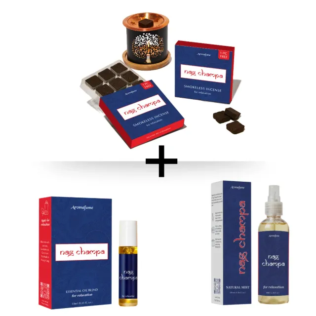 Aromafume Free Spirit Nag Champa kit benessere 3 pezzi