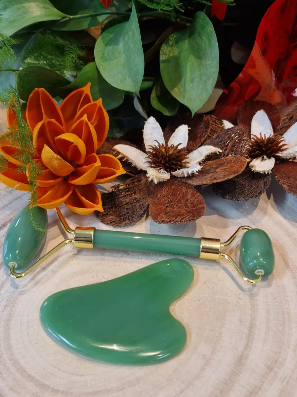 La Fenice Indaco Set Massaggiatori Viso roller e gua sha