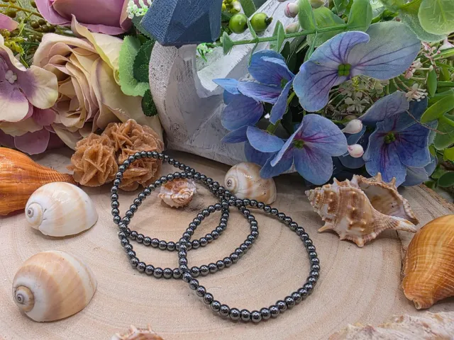 La Fenice Indaco bracciale ematite 4mm pietra protettiva