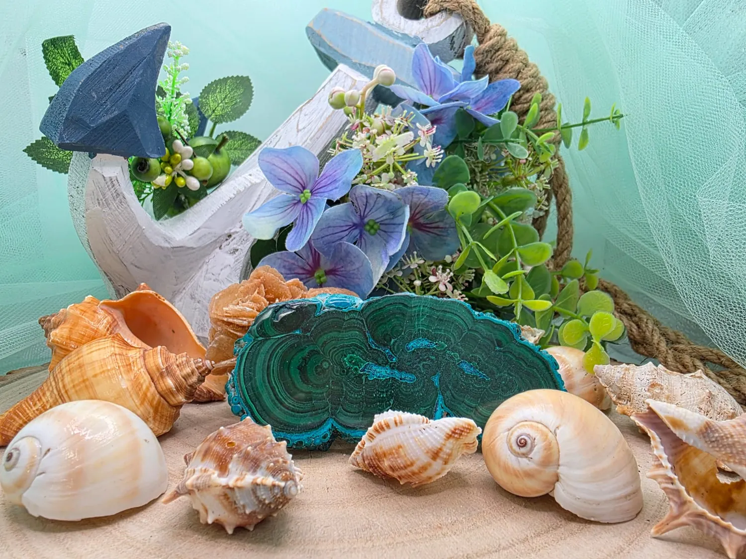 La Fenice Indaco Fetta Malachite Crisocolla Levigata