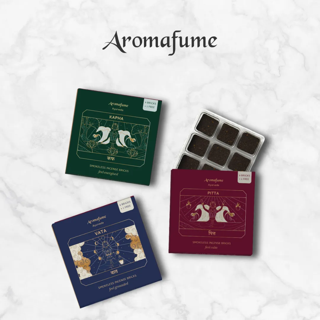 Aromafume Ayurveda Incense Bricks & Burner Set incenso 12 pezzi