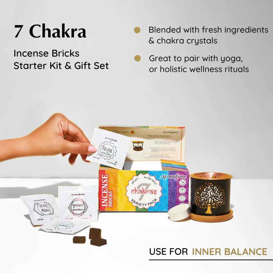 Aromafume 7 Chakra kit benessere mattoncini e oli gelsomino