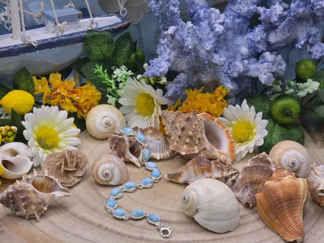 La Fenice Indaco Bracciale Larimar Argento pietra naturale