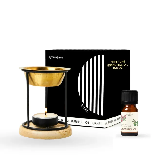 Aromafume Brucia Essenze Ottone con Candela