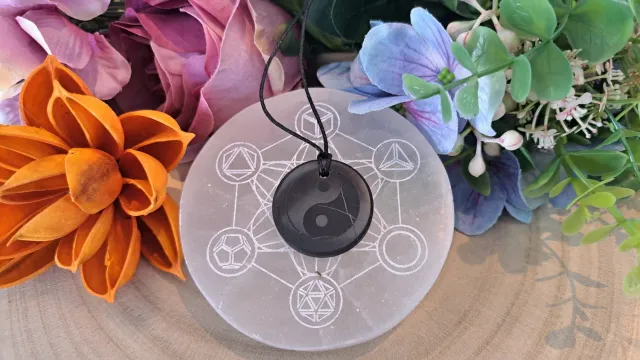 La Fenice Indaco Ciondolo Yin Yang Shungite 3 cm