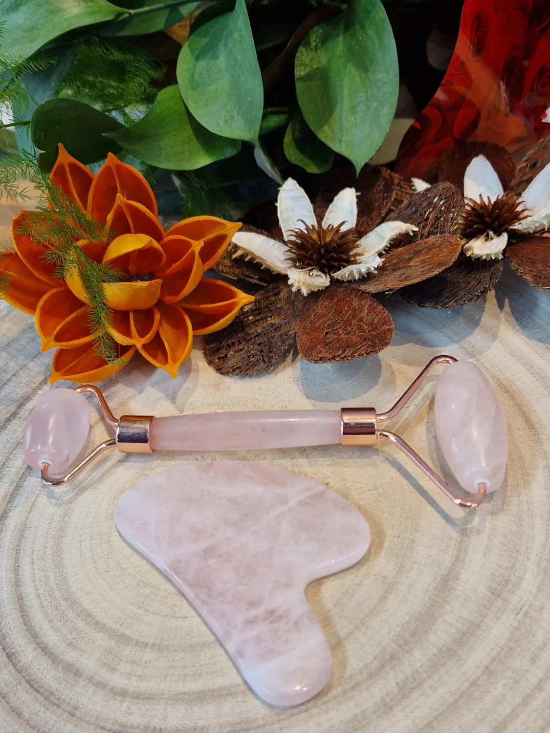 La Fenice Indaco Set Massaggiatori Viso roller e gua sha