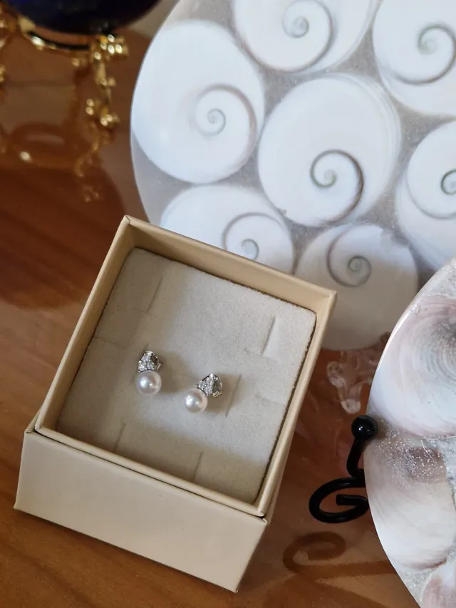 La Fenice Indaco Orecchini perla e zircone argento