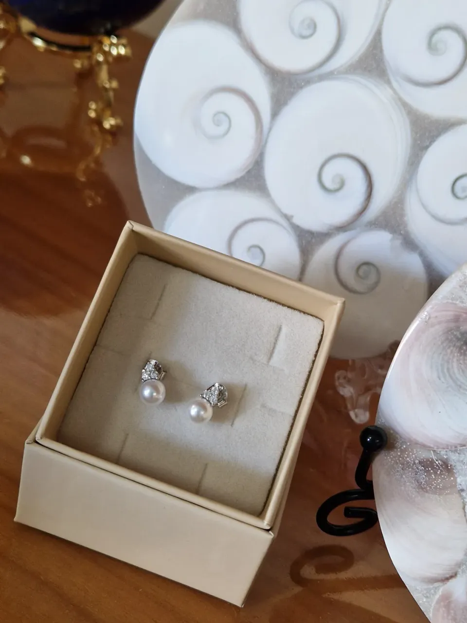 La Fenice Indaco Orecchini perla e zircone argento