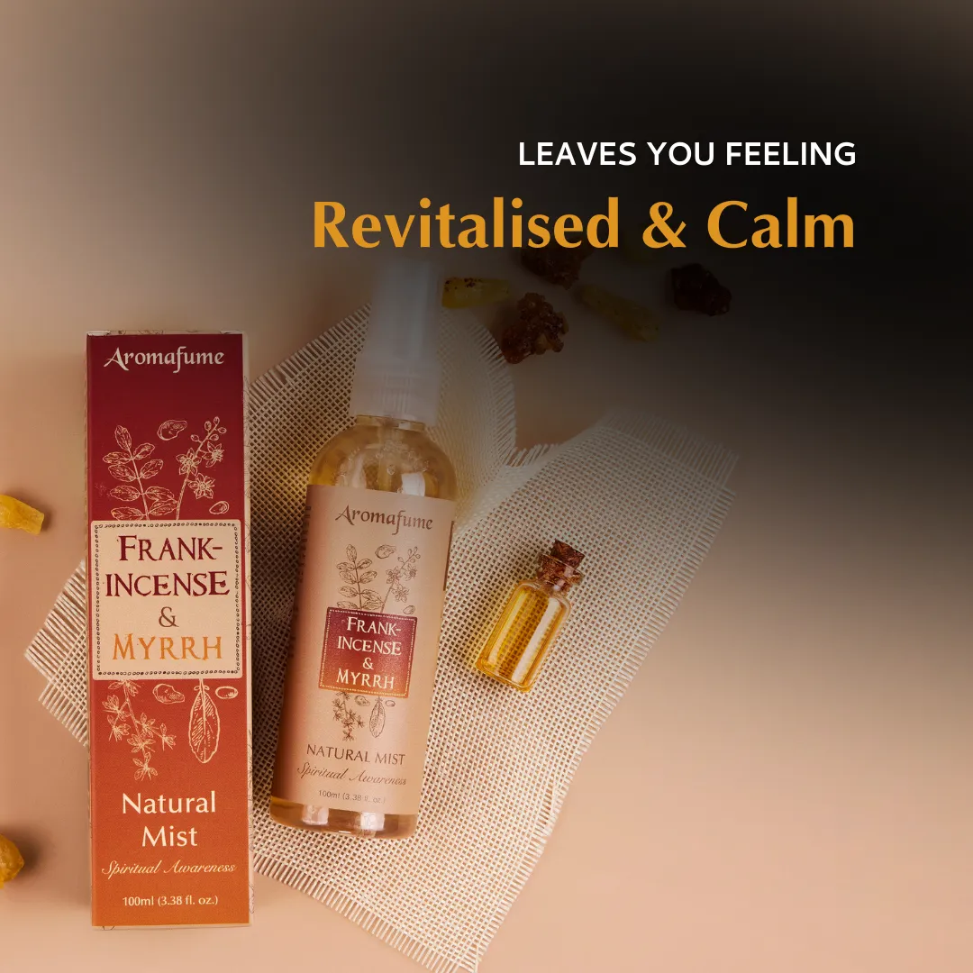 Aromafume Frankincense & Myrrh Mist + Nag Champa Mist spray ambiente