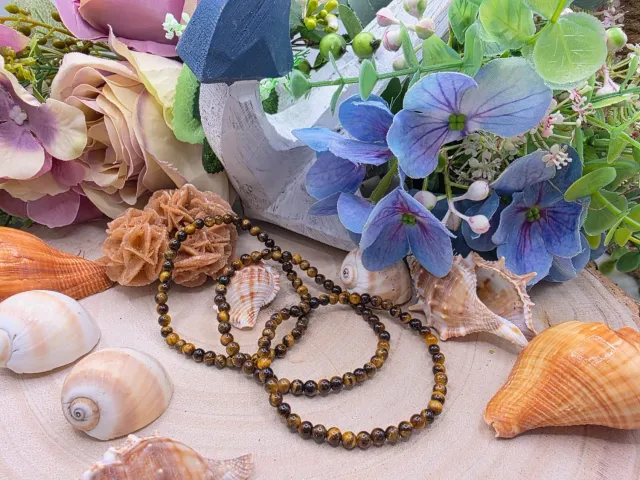 La Fenice Indaco Occhio di tigre bracciale pietra naturale 4 mm