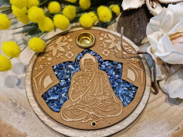 La Fenice Indaco Buddha Brucia Incenso con Sodalite
