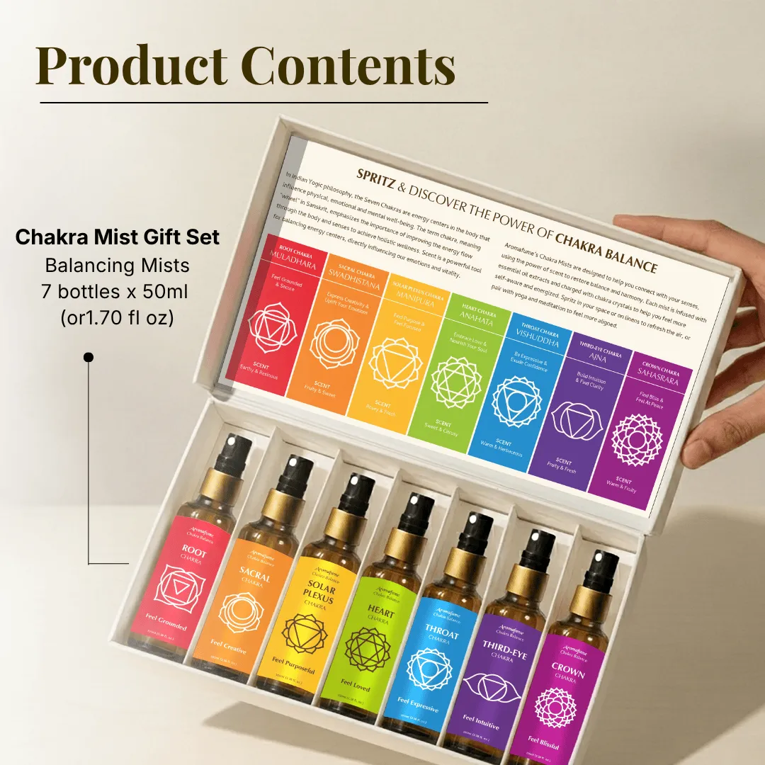 Aromafume 7 Chakra Natural Mist Gift Set spray ambiente naturale