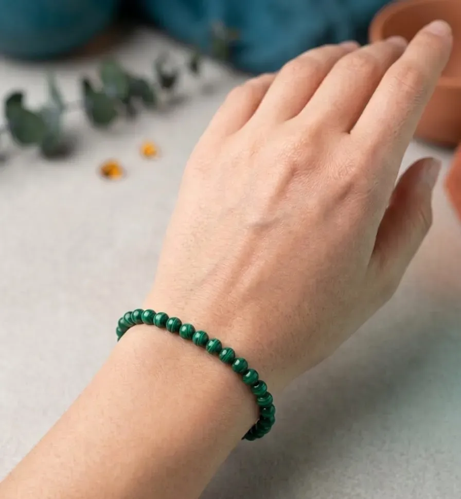 La Fenice Indaco Bracciale Malachite 4mm pietra gioia