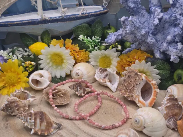 La Fenice Indaco Bracciale 4 mm rodocrosite naturale amore
