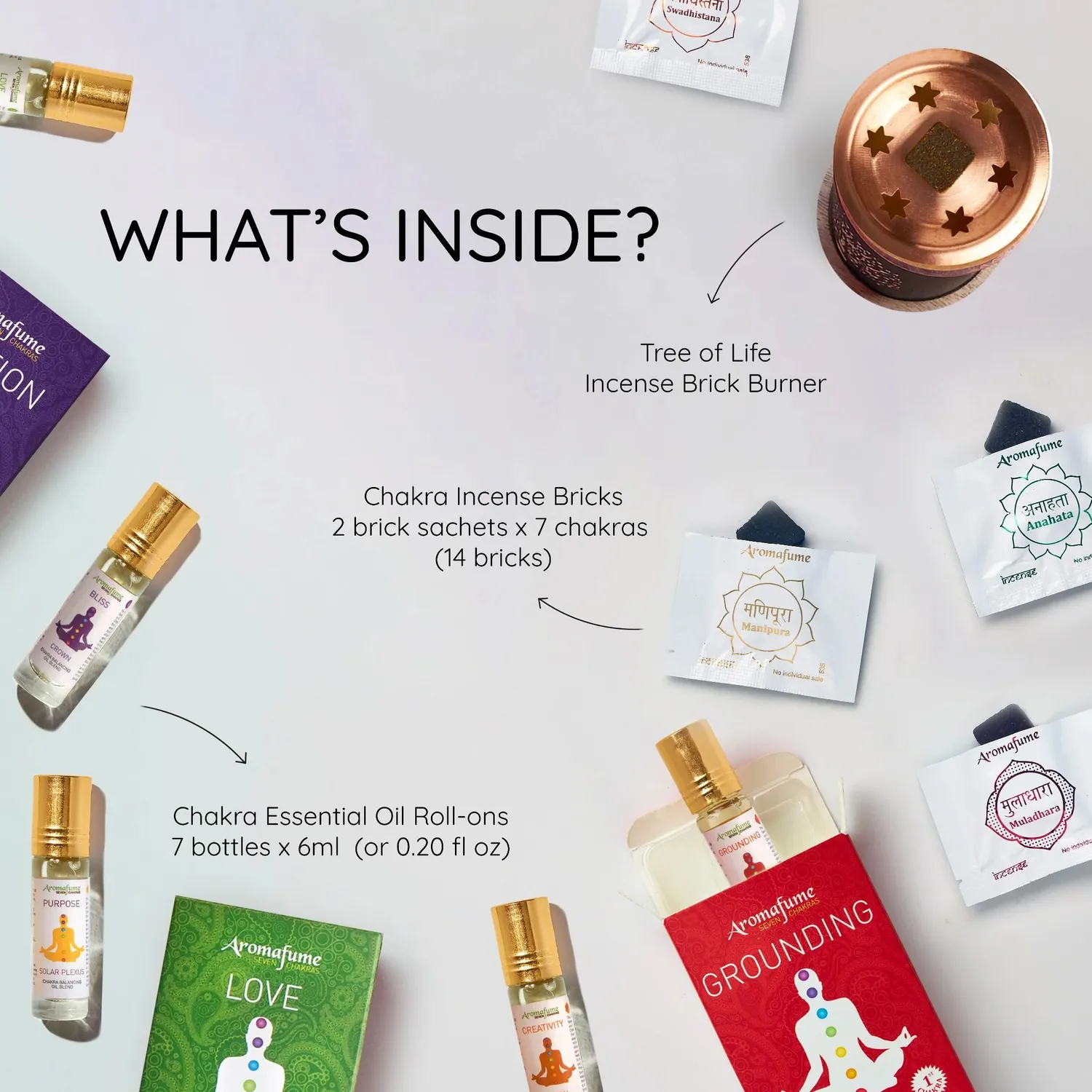 Aromafume Energy Healing Kit Benessere 7 Chakra Roll-On