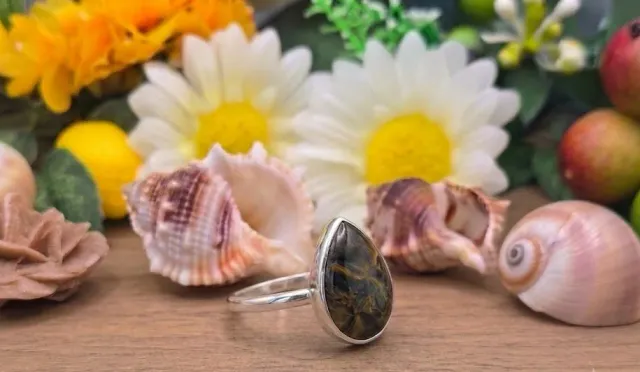 La Fenice Indaco Anello Pietersite naturale in argento