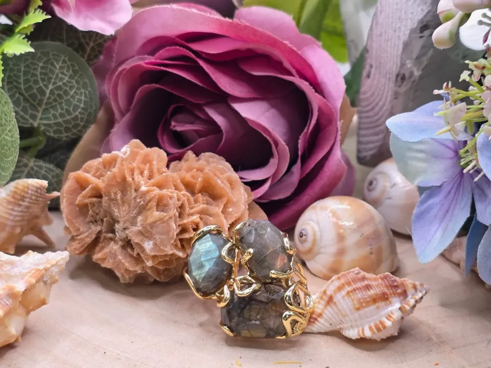La Fenice Indaco Anello Labradorite pietra intuizione