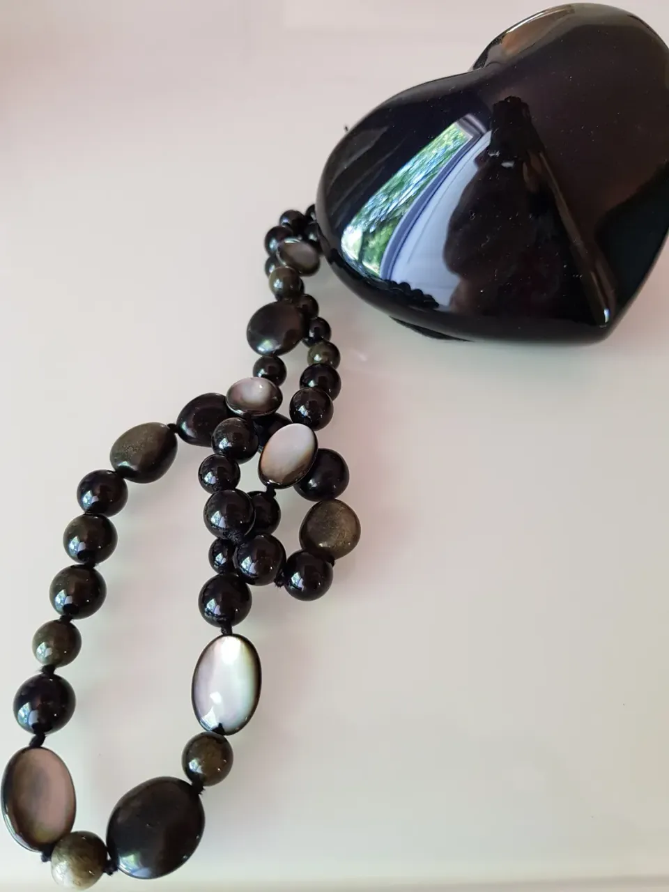 La Fenice Indaco Collana Lady Hawke Ossidiana Nera Madreperla