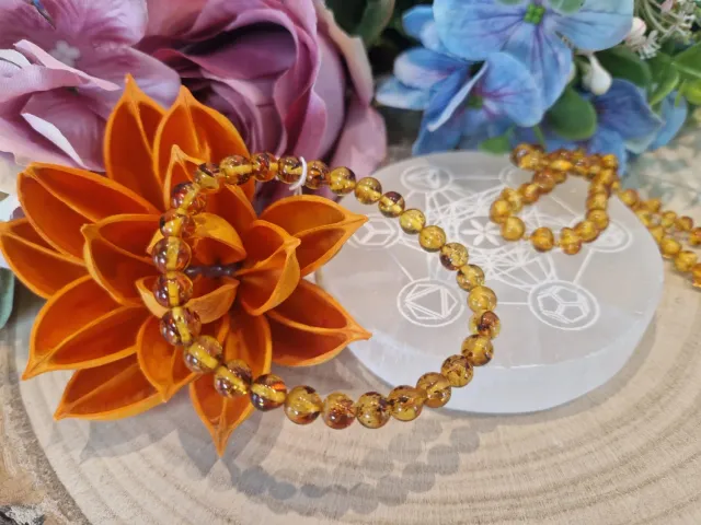 La Fenice Indaco Bracciale Ambra Naturale 6mm Equilibrio