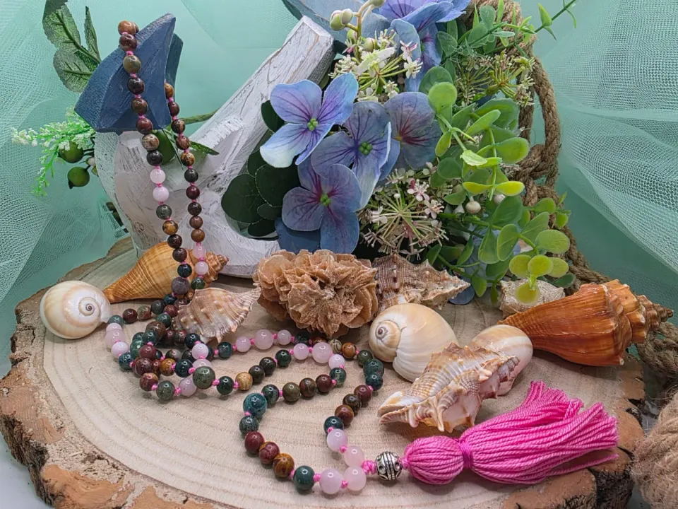 La Fenice Indaco Mala 108 Sono Autentico Quarzo Rosa 6 mm