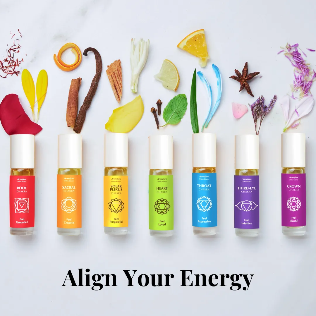 Aromafume 7 Chakra oli essenziali roll-on 6 ml set regalo
