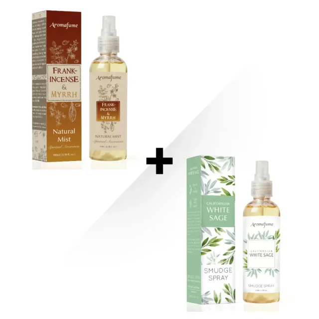 Aromafume Frankincense Myrrh White Sage kit 2 spray