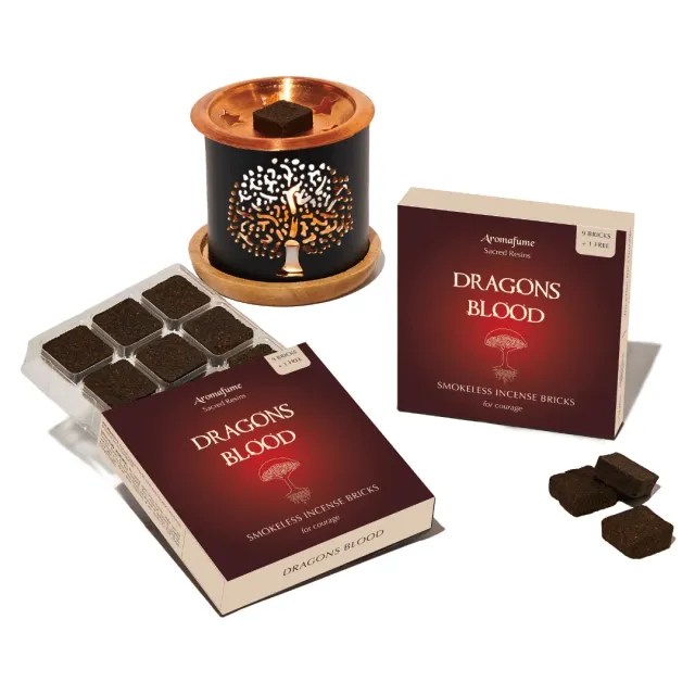 Aromafume set incenso in mattoncini con bruciatore