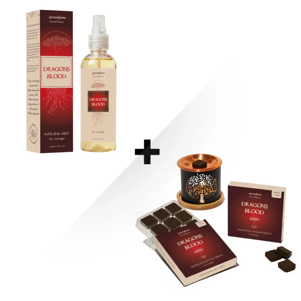 Aromafume Dragon's Blood kit mattoncini incenso e spray