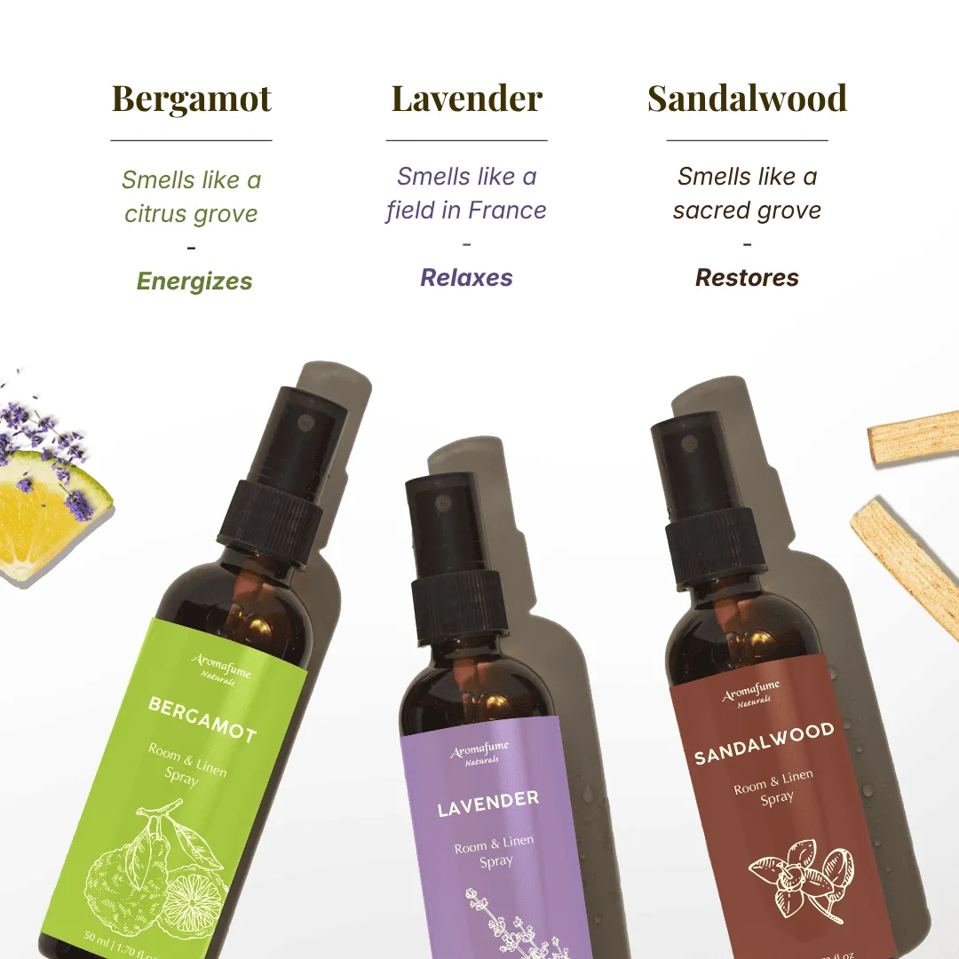 Aromafume 100% Natural Room & Linen Spray Set spray ambiente 3x50 ml