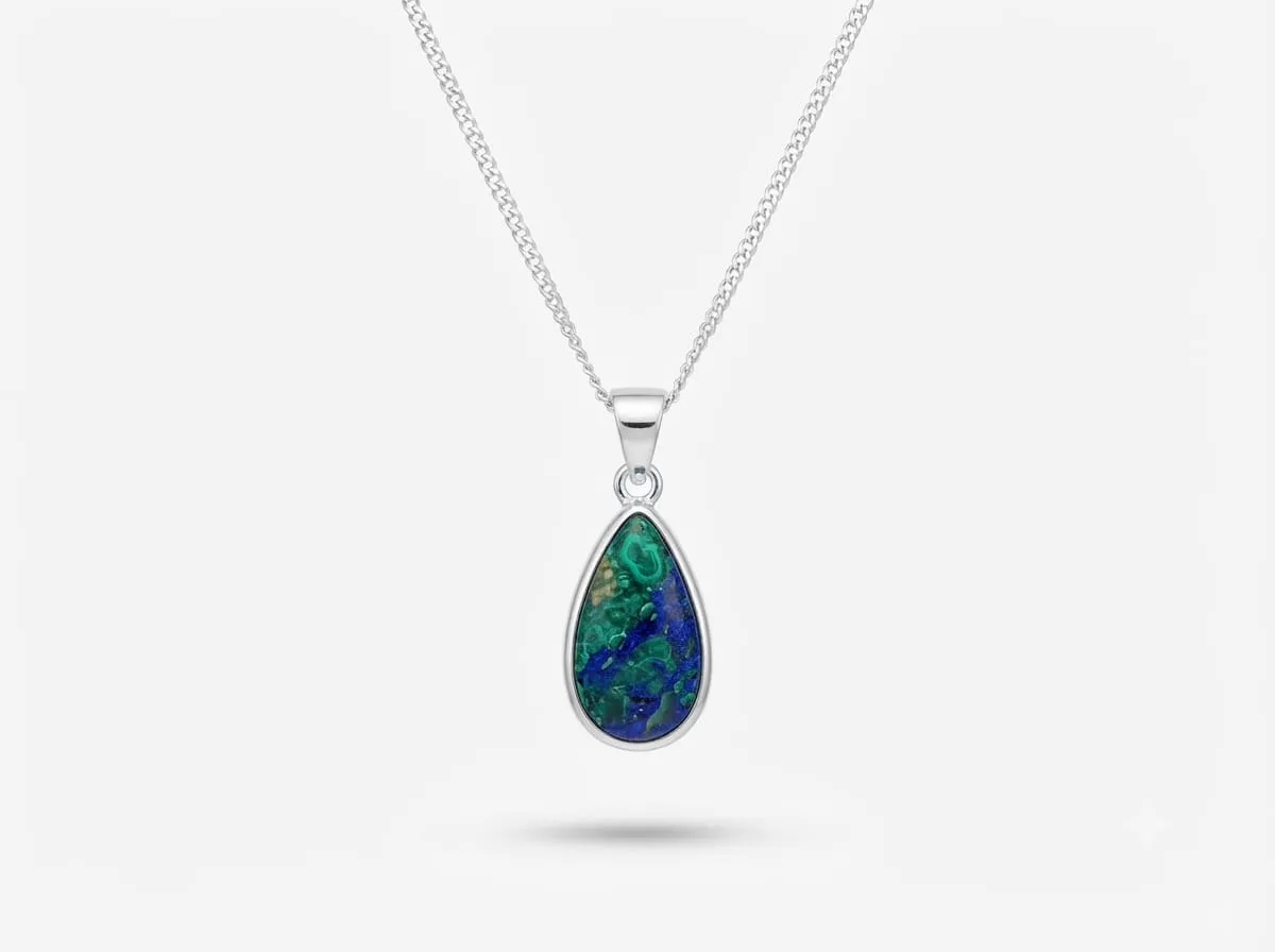 La Fenice Indaco Ciondolo Azzurrite naturale argento