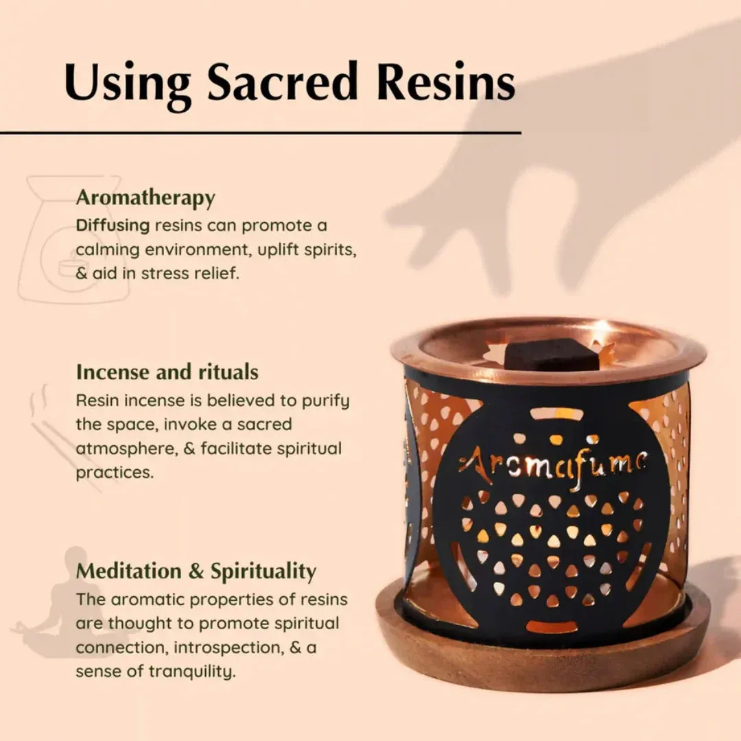 Aromafume Sacred Resin Incense Bricks & Rainbow Burner Set incenso 14 pezzi