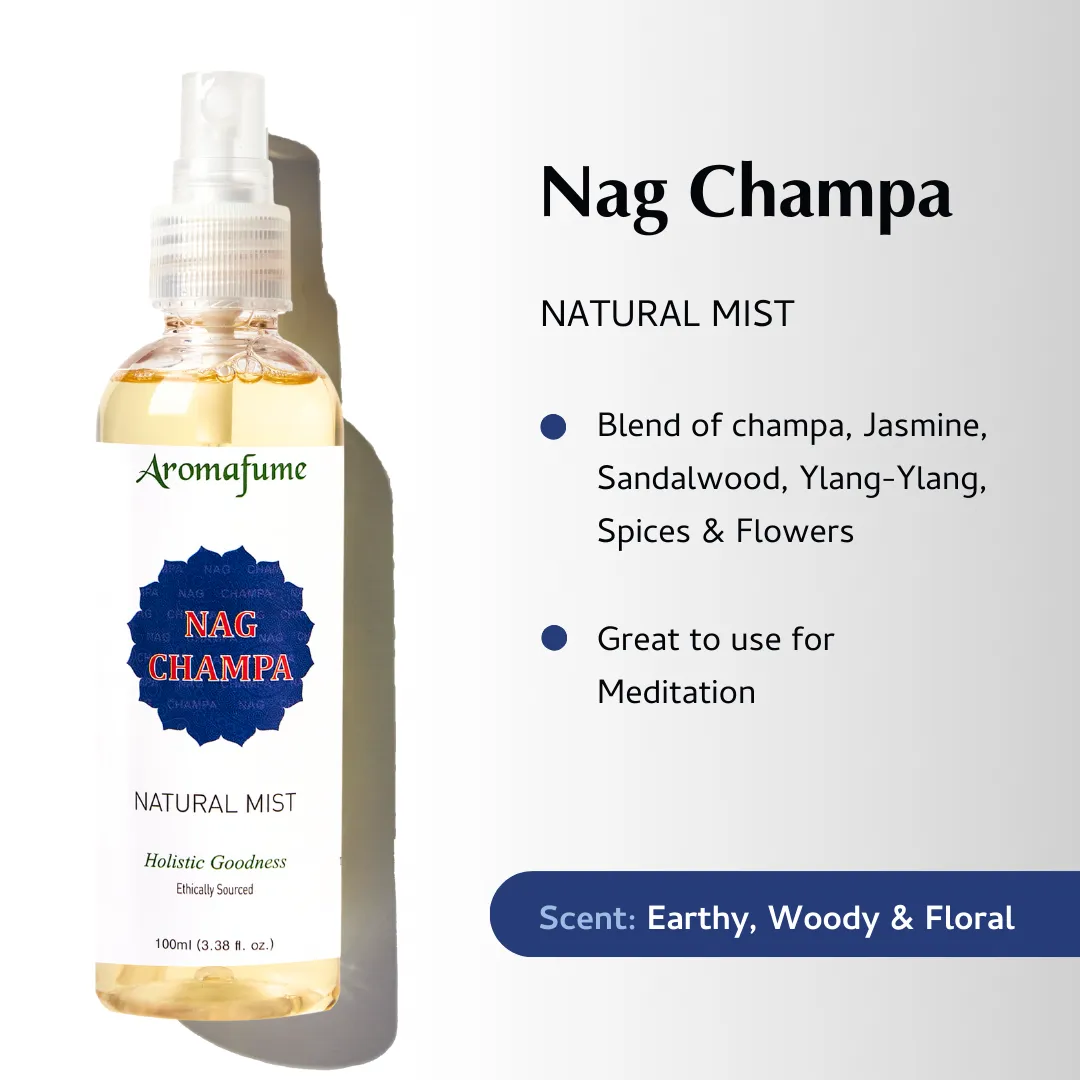 Aromafume Frankincense & Myrrh Mist + Nag Champa Mist spray ambiente