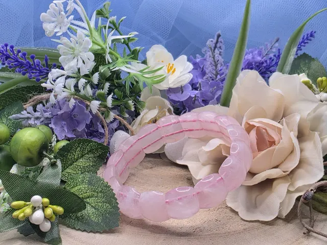 La Fenice Indaco Bracciale Fascia in Quarzo Rosa