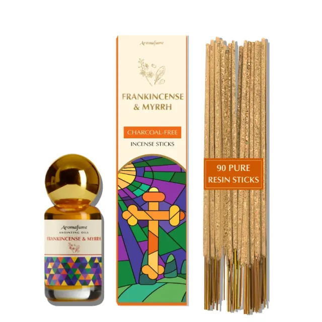 Aromafume Frankincense & Myrrh bastoncini d’incenso 90 pz e olio