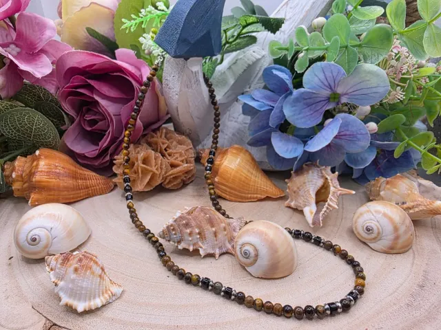La Fenice Indaco Collana 4mm Pietra Naturale Unisex
