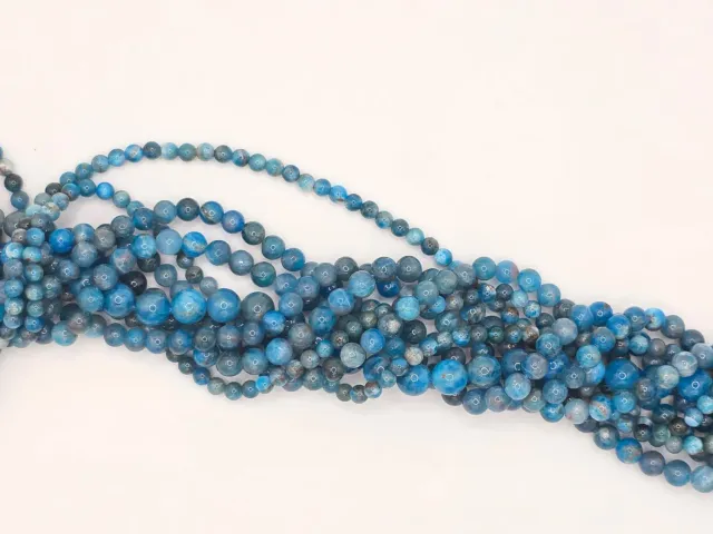 La Fenice Indaco Apatite filo perle lisce purificazione