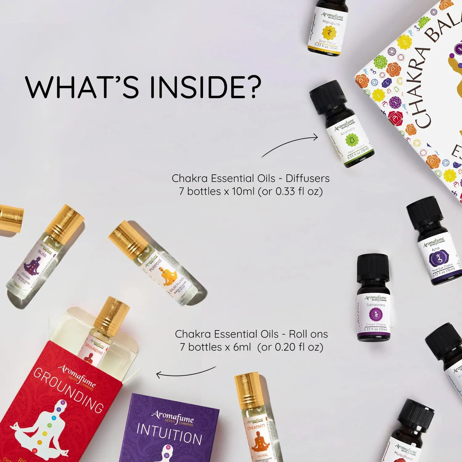 Aromafume 7 Chakra Wellness Kit roll-on oli essenziali 10 ml vegan