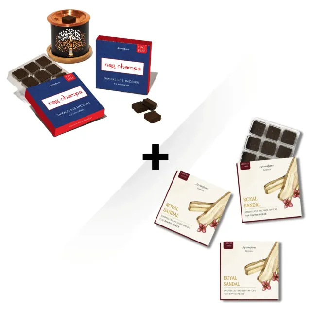 Aromafume Nag Champa & Royal Sandal set mattoncini d’incenso