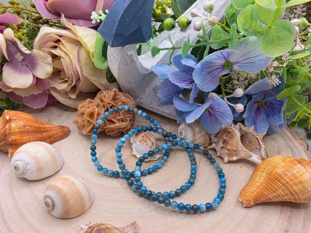 La Fenice Indaco Apatite Blu bracciale pietra naturale 4 mm