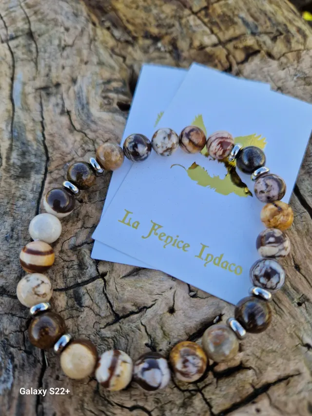 La Fenice Indaco Bracciale Uomo Pietra Naturale