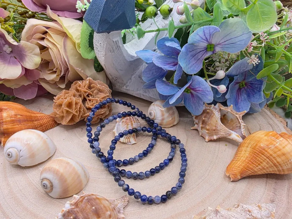 La Fenice Indaco Bracciale Sodalite 4mm pietra naturale blu