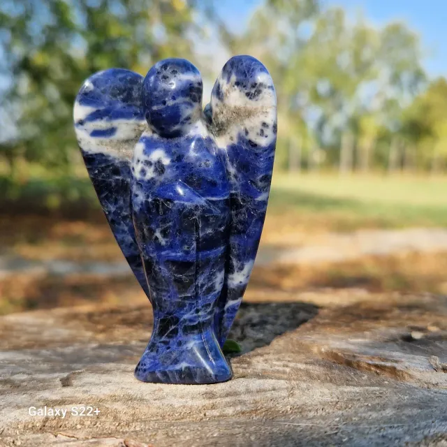 La Fenice Indaco Angelo Sodalite Pietra Naturale 8 cm