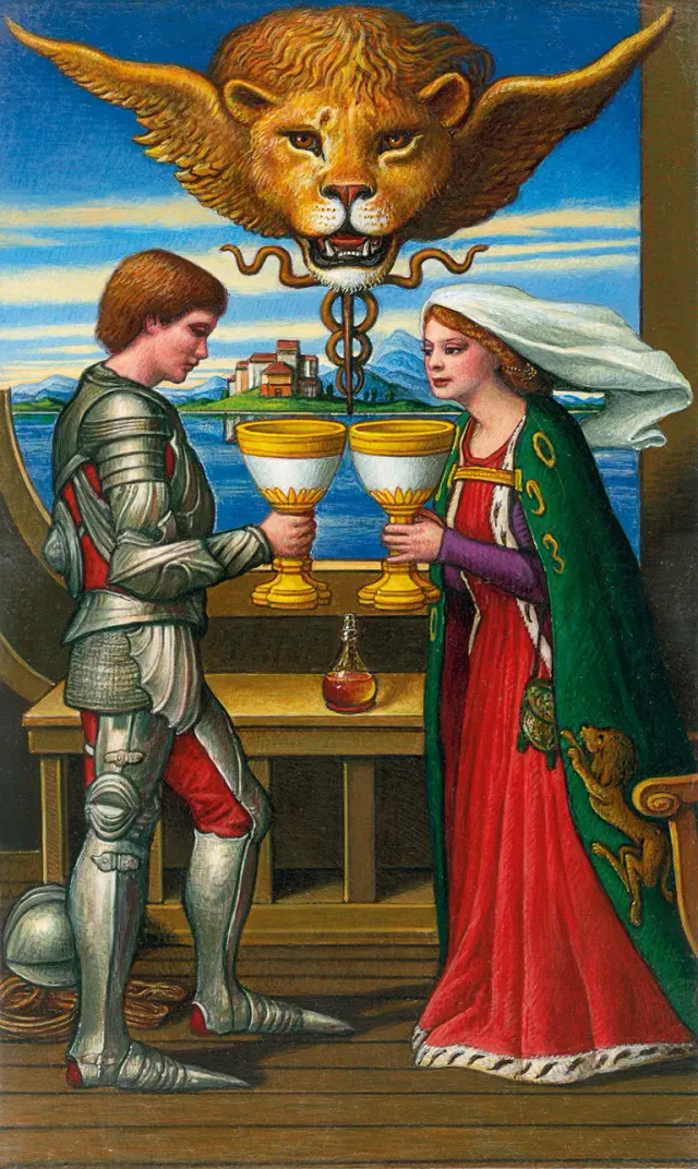 Lo Scarabeo Pre-Raphaelite Tarot tavola originale tempera su legno